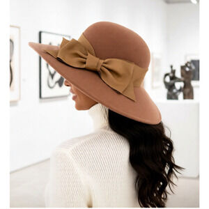 Vintage Geo. W. Bollman Co Hat Peachfelt 100% Wool Felt Women's Hat Beige USA